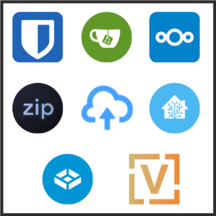 Apps.png|App icons left-to-right: Bitwarden, Gitea, Nextcloud, Zipline, Send, Home Assistant, TrueNAS Scale, VyOS